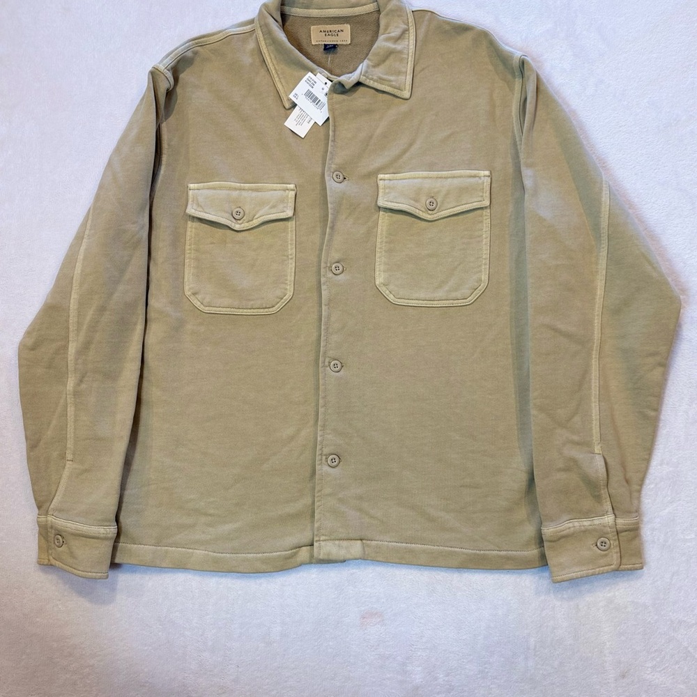 American Eagle Outfitters brown Button-Up Shirt over jacket size large oversized